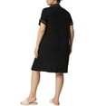 thumbnail image 3 of Unique Bargains Women's Plus Size Sleep Shirt Short Sleeves Nightgown Nightdress, 3 of 6