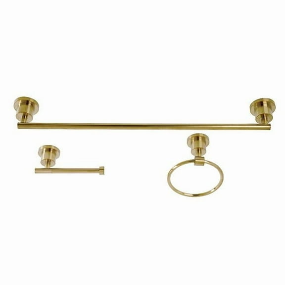 Kingston Brass BAK821148BB 2.43 in. Concord Bathroom Accessory Set, Brushed Brass - 3 Piece