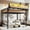 Natural, variant on Twin XL Metal Loft Bed with Pegboard, Storage Shelves, LED Lights & USB Ports,Black