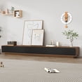 thumbnail image 5 of Blotout 94.5''Minimalist Floating TV Stand, Modern Wall-Mounted Media Console with 4 Drawers for Wall-mounted TV Up to 110'', Walnut & Black, 5 of 9