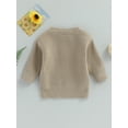 thumbnail image 4 of Bagilaanoe Toddler Baby Girl Boy Knitted Sweater Long Sleeve Letter Embroidery Pullover 6M 12M 24M 3T 4T 5T 6T Kids Warm Jumpers Tops Fall Loose Knitwear, 4 of 8