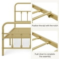 thumbnail image 4 of Topeakmart Metal Bed Frame Spindle Headboard and Footboard, Antique Gold, Queen, 4 of 7
