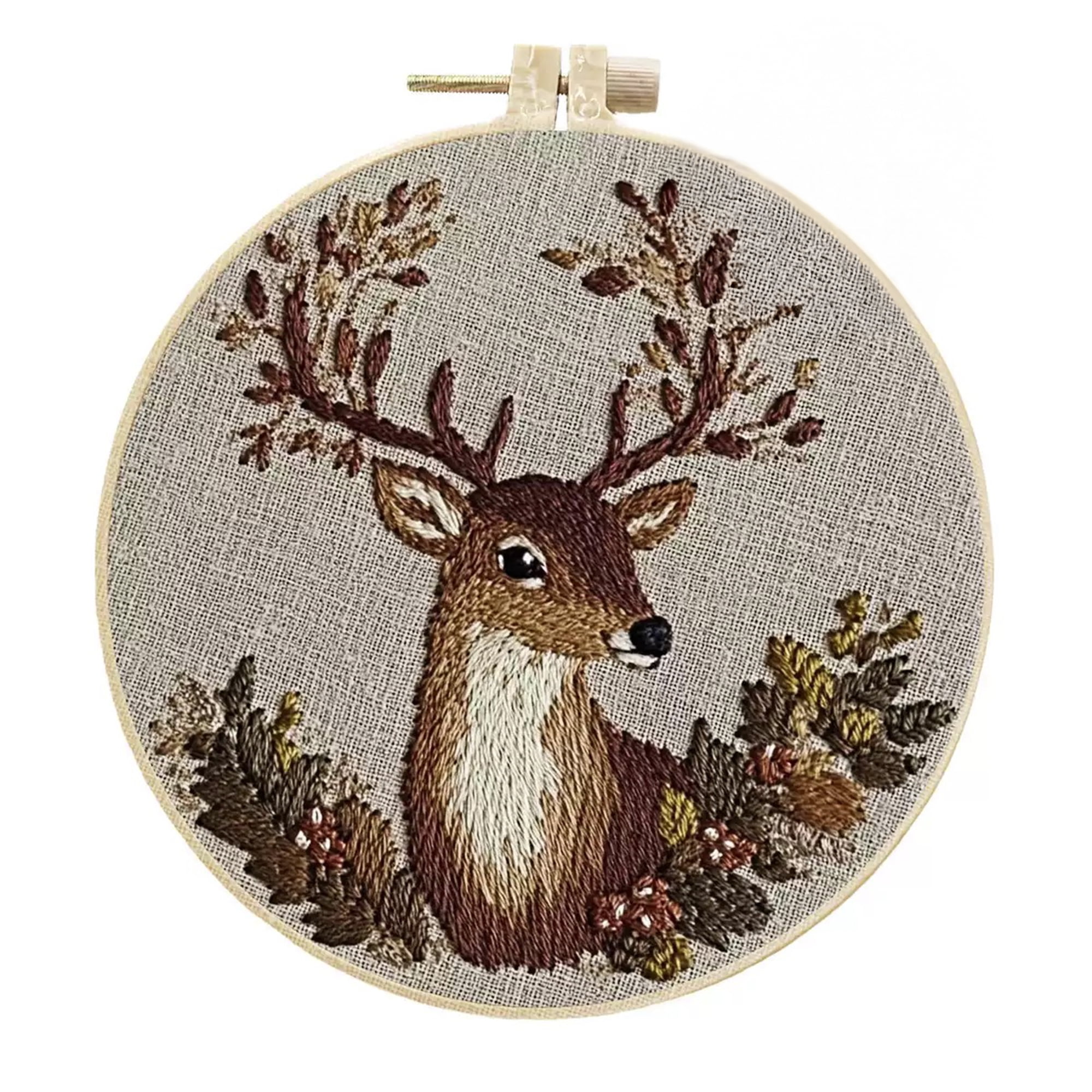 4 Pack Deer Embroidery Kits for Adults Beginners Cute Realistic Fawn Needlepoint DIY Hoop Art Craft Set