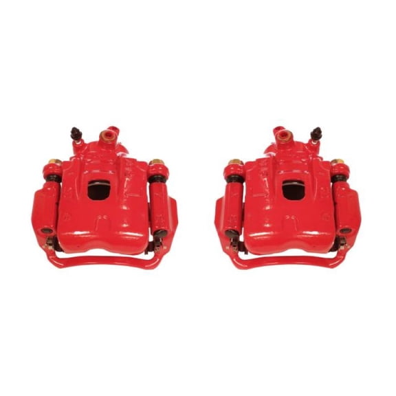 Power Stop Front Pair of Red Powder Coated Calipers S2012