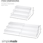 SIMPLEMADE 3-Tier Spice Rack Organizer - Versatile Storage Shelf for Kitchen, Bathroom, Bedroom & Office, Set of 1, Expandable Clear