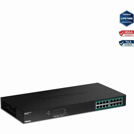 UPC: 0710931160277 | TRENDnet TPE-TG160g 16-port GREENnet Gigabit PoE+ Switch (250W)