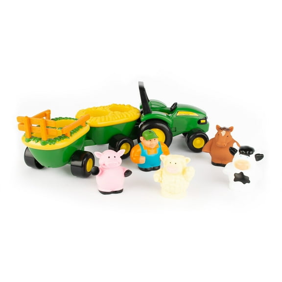 John Deere Animal Sounds Hayride Preschool Matching & Musical Tractor Toy, 6 Pieces
