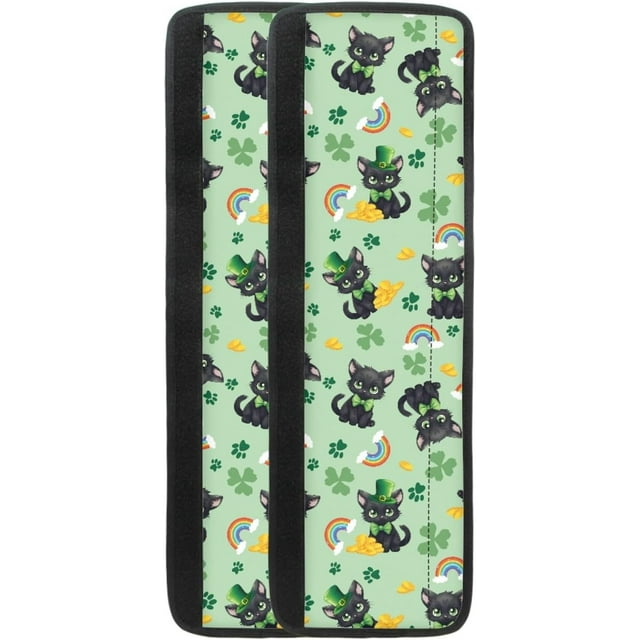 NETILGEN Ensemble de 2 Housses de Poignée de Porte de Réfrigérateur Happy St.Patrick's Day, Manchon de Poignée d'Appareil de Cuisine Protecteur pour Four Lave-Vaisselle Réfrigérateur, 12"x 13.5 Pouces, Accessoires de Maison, Chat Noir