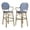 Navy Blue, variant on GZXS Set of 2 French Bistro Barstools with Arms, Outdoor PE Rattan Patio Chairs with Aluminum Frame, 29.25" Bar Height Wicker Stools for Patio or Balcony (Red)