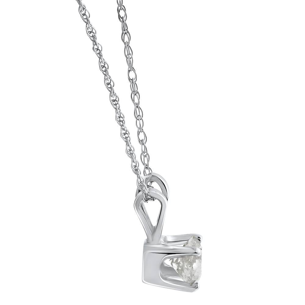 Pompeii 1/3 Ct Diamond Solitaire Pendant Necklace in 14k White Or Yellow Gold (J,I2-I3)