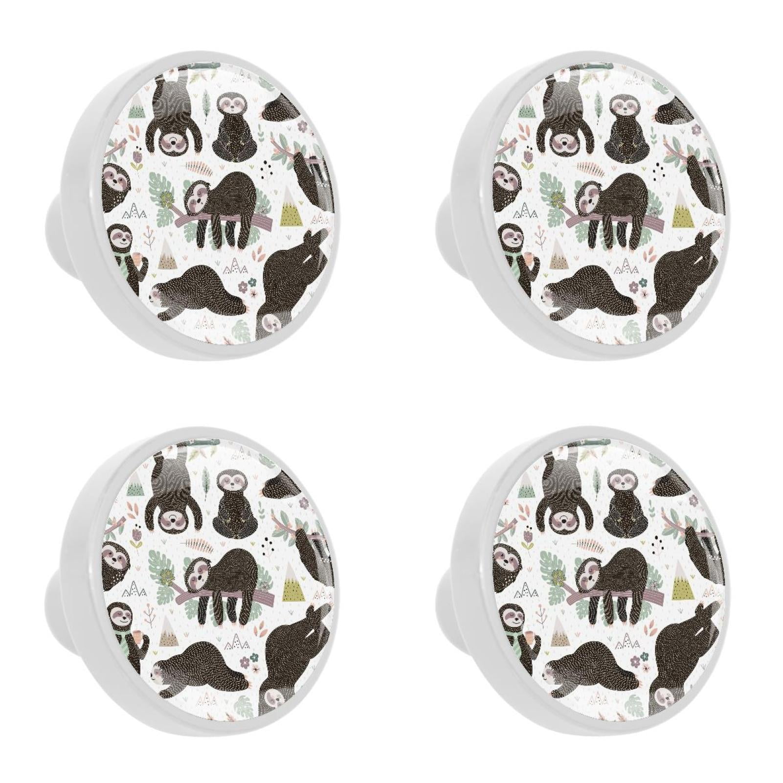 Sloth Handle 4 Pcs Sleeping Sloths Knobs for Kitchen Cabinet Cupboard Dresser ...