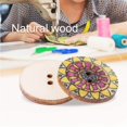 thumbnail image 2 of 100 pcs Wooden Buttons Mixed Color Pattern 2 Holes Wood Buttons for Sewing Art Craft DIY Suppliers 25mm, 2 of 8