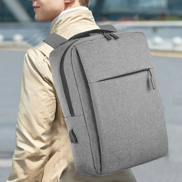 Fasiaou Laptop Backpack, Business Anti Theft Slim Sturdy Laptops Backpack with USB Charging Port, Water Resistant College School Computer Bag Gift for Men & Women Fits 15.6 Inch Notebook,Gray