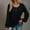 Black, variant on Women's Plus Size Tops Womens Casual Lace ing Long Sleeve Solid Color V Neck Pullover Top Blouse T-shirt