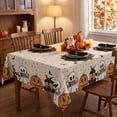 thumbnail image 5 of Sm:)e Boo Ghost Pumpkin Bat Halloween Tablecloth 60x84 Inch, Wrinkle-Resistant & Machine Washable Table Cover for Dining Decor, Rectangle, 5 of 6