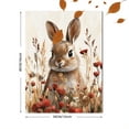 thumbnail image 3 of Qisvanset 12x16 Inch 2D Flat Framed Canvas Art, Beige Bunny Floral Minimalist Girl Nursery Home Wall Art Decor, 3 of 5