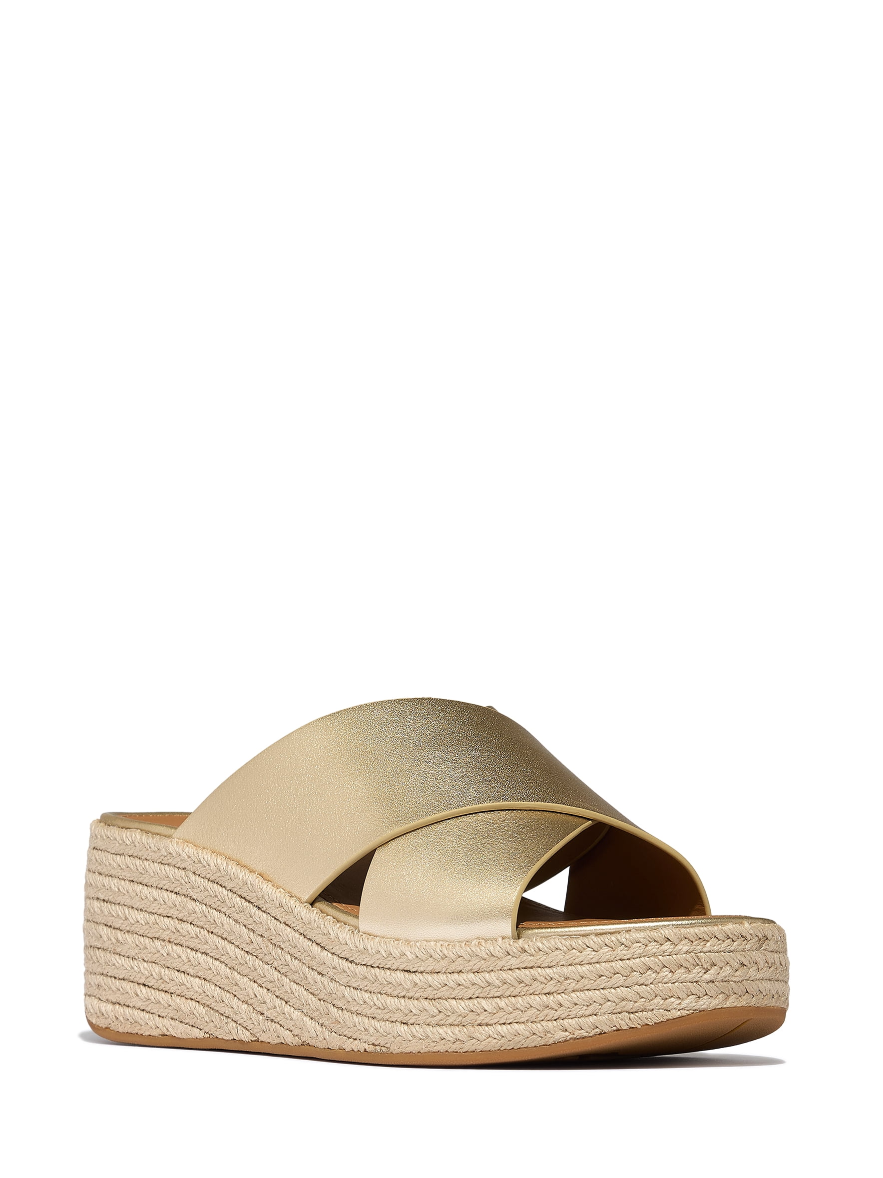 Fitflop Women's Platfforms Espadrille Leather Wedge Cross Slides