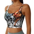 thumbnail image 2 of Goofa Four Running Horses Printed Sports Bras for Women, High Impact Running Bra Workout Crop Tank Tops Longline Sports Bra Push up-Small, 2 of 9
