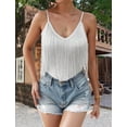 thumbnail image 5 of Aivtalk Womens Tops Fringe Tank Western Sleeveless V Neck Camisole Country Concert Outfits Slim Fit Spaghetti Strap Summer Shirts White XL, 5 of 8