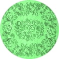 thumbnail image 1 of Ahgly Company Indoor Round Medallion Emerald Green French Area Rugs, 3' Round, 1 of 4