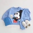 thumbnail image 2 of Tops con estampado de Mickey Mouse, pantalones sueltos para niños pequeños, sudaderas con capucha bonitas de nuevo estilo, 2 unid/set, disfraz Unisex para bebé, chándal verde, 2 of 2