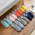 thumbnail image 3 of Womens Mens Fuzzy Slippers Memory Foam Slip on Cozy Scuff Home Bedroom Shoes Nonslip Soft Plush Slides Shoes Navy 8, 3 of 9