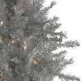 thumbnail image 3 of Northlight Pre-Lit Slim Tinsel Pine Artificial Christmas Tree - 7.5' - Silver - Clear Lights, 3 of 5