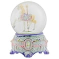 thumbnail image 5 of Purple Floral Horse&nbsp;and Rotating Carousel 100MM Musical Water Globe Plays Tune Carousel Waltz, 5 of 7
