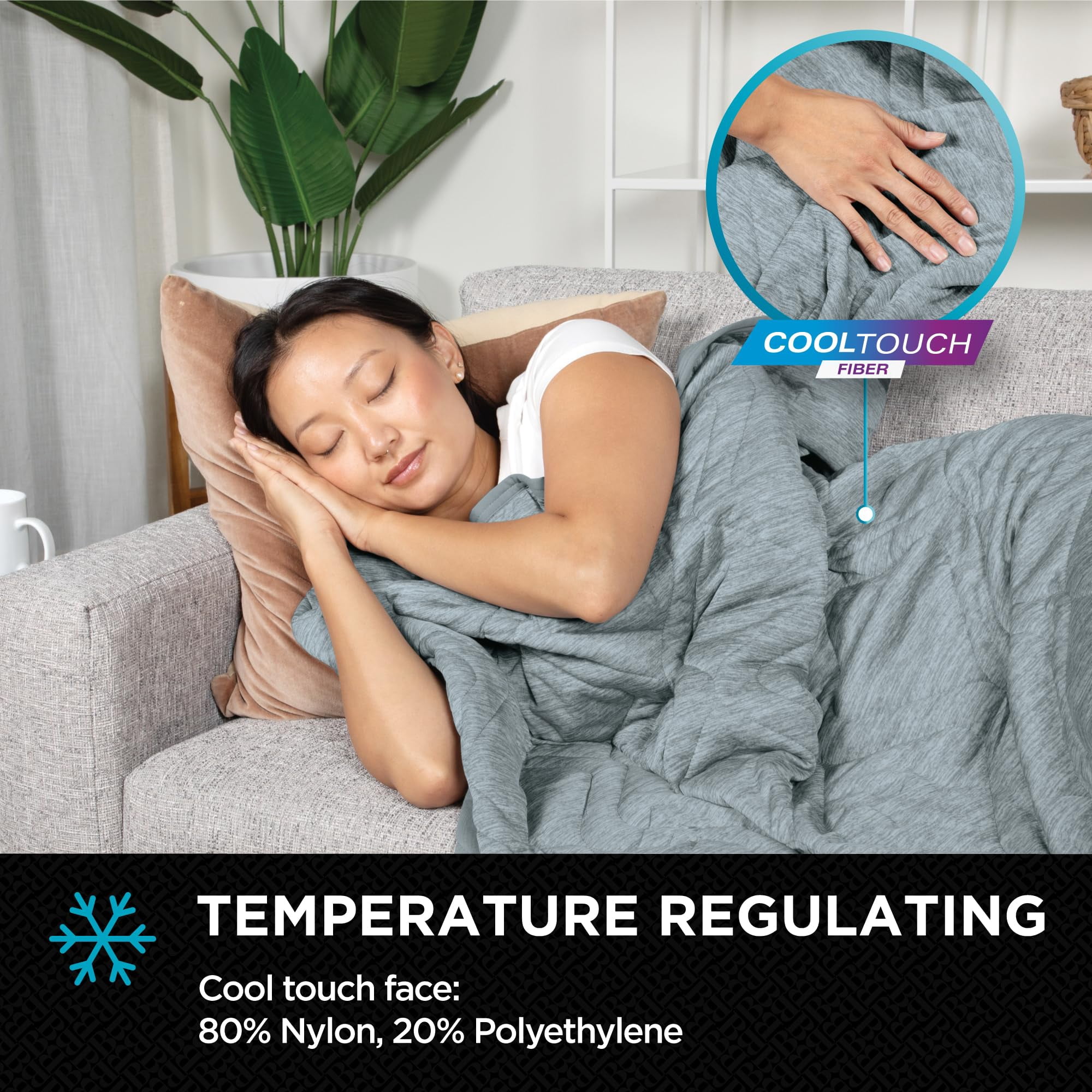 Brookstone Cooling Comfort Throw - Innovative Cooling Dual-Sided Throw - Oversized Cool Blanket for Hot Sleepers - for Sleeping - Nylon and Polyethylene Cooling Blanket - Green Milieu