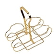 thumbnail image 2 of Cesta de almacenamiento de hierro para botellas de vino, portabebidas decorativo portátil, caja para cerveza, para barbacoa, comedor, restaurante. Oro, 2 of 8