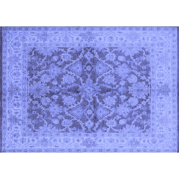 Ahgly Company Indoor Rectangle Oriental Blue Industrial Area Rugs, 2' x 5'