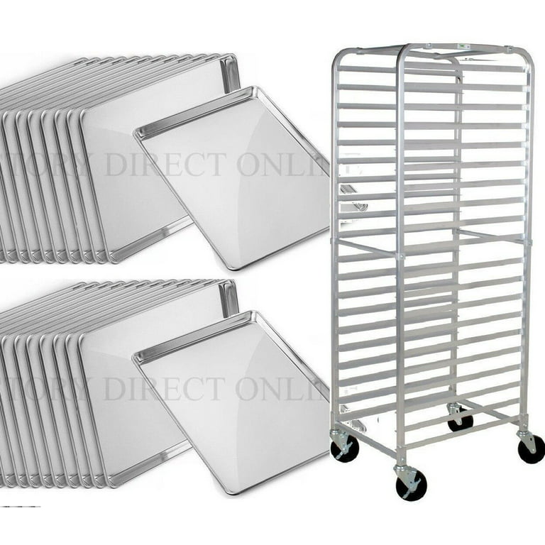 GRIDMANN 18 x 26 Commercial Grade Aluminum Cookie Sheet Baking Tray Pan Full Sheet - 12 Pans