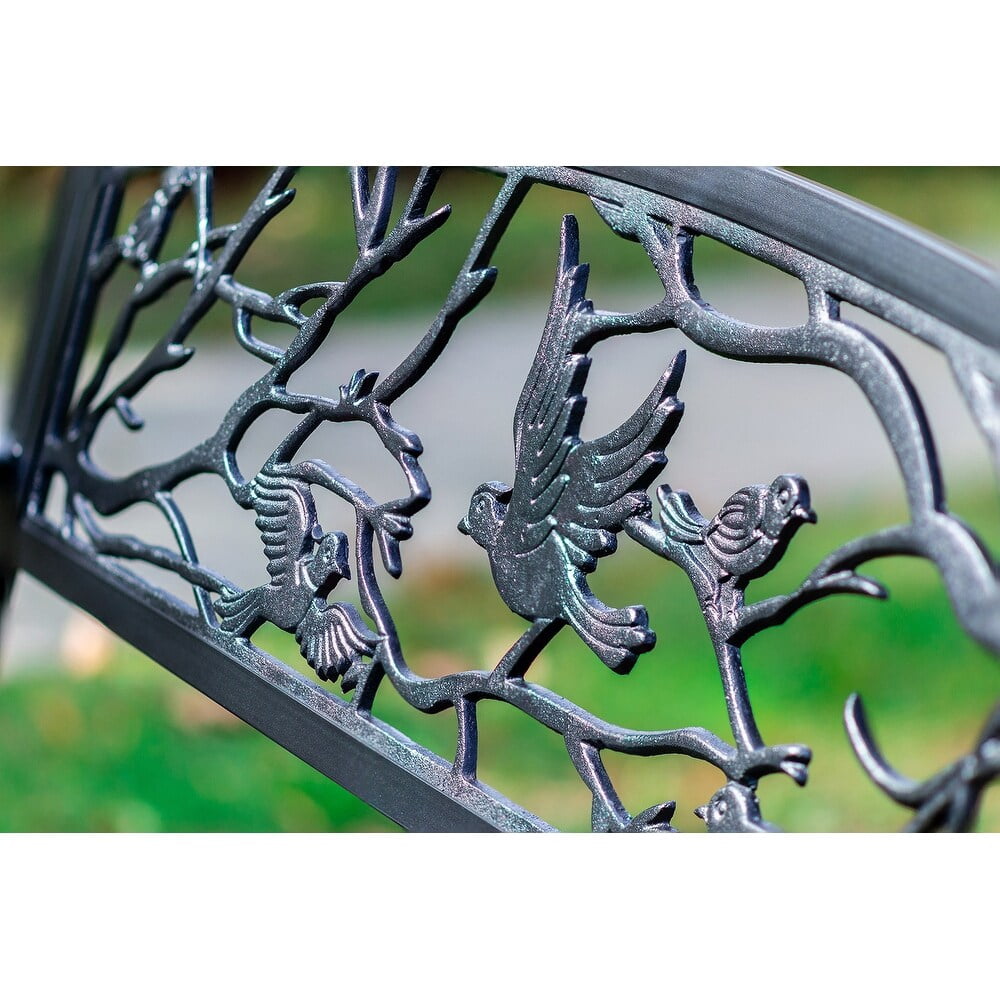 Black Birds And Branches Garden Bench