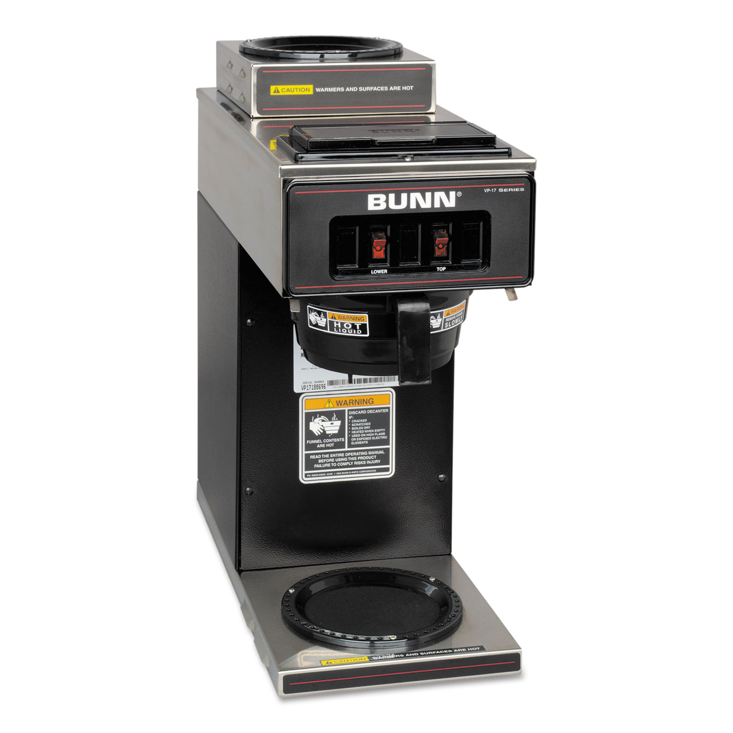 Bunn o matic Vp17 2 Compact Two Burner Pourover Coffee Brewer 