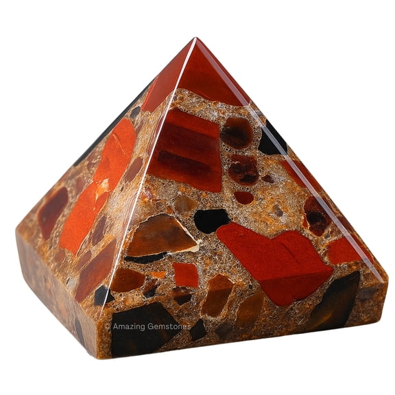 Spotted Jasper Pyramid Crystal Healing Stones - 1.5" Inch