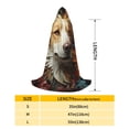 thumbnail image 2 of Honeii Vintage Colorful Flower Puppy Print Poncho Cape, Cloak Coat, Snuggly Hooded Wearable Blanket, Hooded Cape For Teenagers,Halloween Costumes-Large, 2 of 7