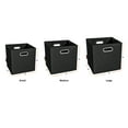 thumbnail image 6 of JIAessentials Set of 4 Foldable Faux Leather Cube Storage Bins Collapsible Baskets 12 inch with Dual Handles - Black Medium, 6 of 8