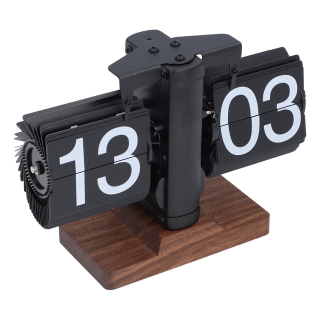 Flip Desk Clock, Retro Flip Down Clock, 24H Automatic Page Turning Clock, Retro Vintage Design Auto Flip Desk Table Clock Mechanical Flip Down Clock