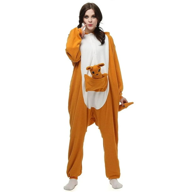 Pijamas de dibujos animados de canguro para hombre Mono para mujer y nina ropa de dormir de una pieza pijama de Anime traje de franela de invierno mapache Kigurum Walmart en