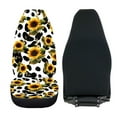thumbnail image 4 of ZIATUBLE Sunflower Cow Print Car Seat Dust Cover Soft Cars Front Seat Protectors Cover 2 Piece Bucket High Back Car Front Seat Covers Universal for Cars SUV Trucks Auto Interior Accessories, 4 of 7