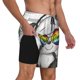 thumbnail image 2 of Balery Panda with Sun glasses Bañador para hombre, shorts de playa de secado rápido con entrepierna y forro de compresión-Medium, 2 of 6