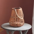 thumbnail image 4 of GOOHOCHY Farol colgante retro, farol hueco de bambú y ratán, portavelas, 4 of 8
