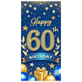 thumbnail image 3 of Gold Blue Birthday Banner Glitter Backdrop Celebration Event Photography Background for 60th Birthday Party Milestone Celebration Anniversary, 3 of 7