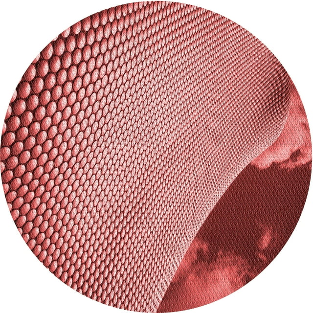 Ahgly Company Indoor Round Patterned Light Coral Pink Area Rugs, 6' Round