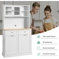 thumbnail image 5 of Kitchen Pantry Storage Cabinet, Microwave Cabinet with Tilt Out Trash Cabinet, Freestanding Kitchen Hutch,Tall Pantry Cabinet Cupboard, White (4HP6044), 5 of 9