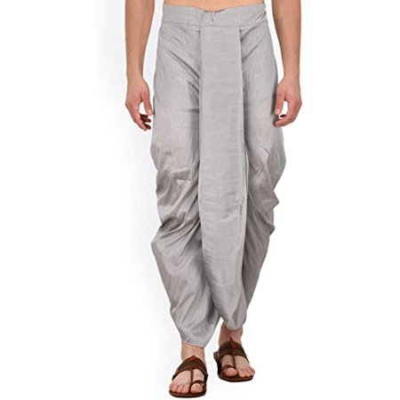 

Royal Kurta Mens Silk Blend Dhoti (Silver)