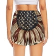 thumbnail image 2 of Lsque USA Sunflower Flag Printed Women's Running Shorts with Liner Pockets,Elastic Quick Dry Workout Athletic Gym Yoga Shorts,Womens High Waist Shorts-Small, 2 of 9