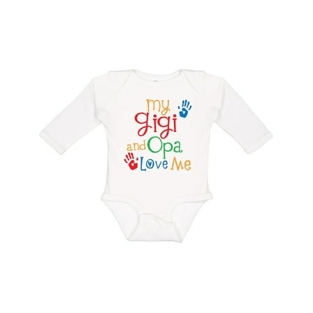 

Inktastic Gigi and Opa Love Me Grandchild Gift Baby Boy or Baby Girl Long Sleeve Bodysuit