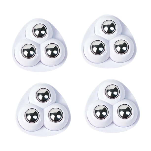 4 ruedas giratorias autoadhesivas de acero inoxidable con rotación de 360 grados. Blanco