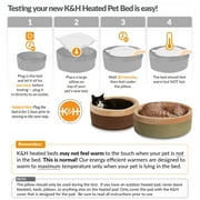 سرير قطط مدفأ داخلي من K&H Pet Products باللون الموكا/البني الفاتح مقاس 16 بوصة